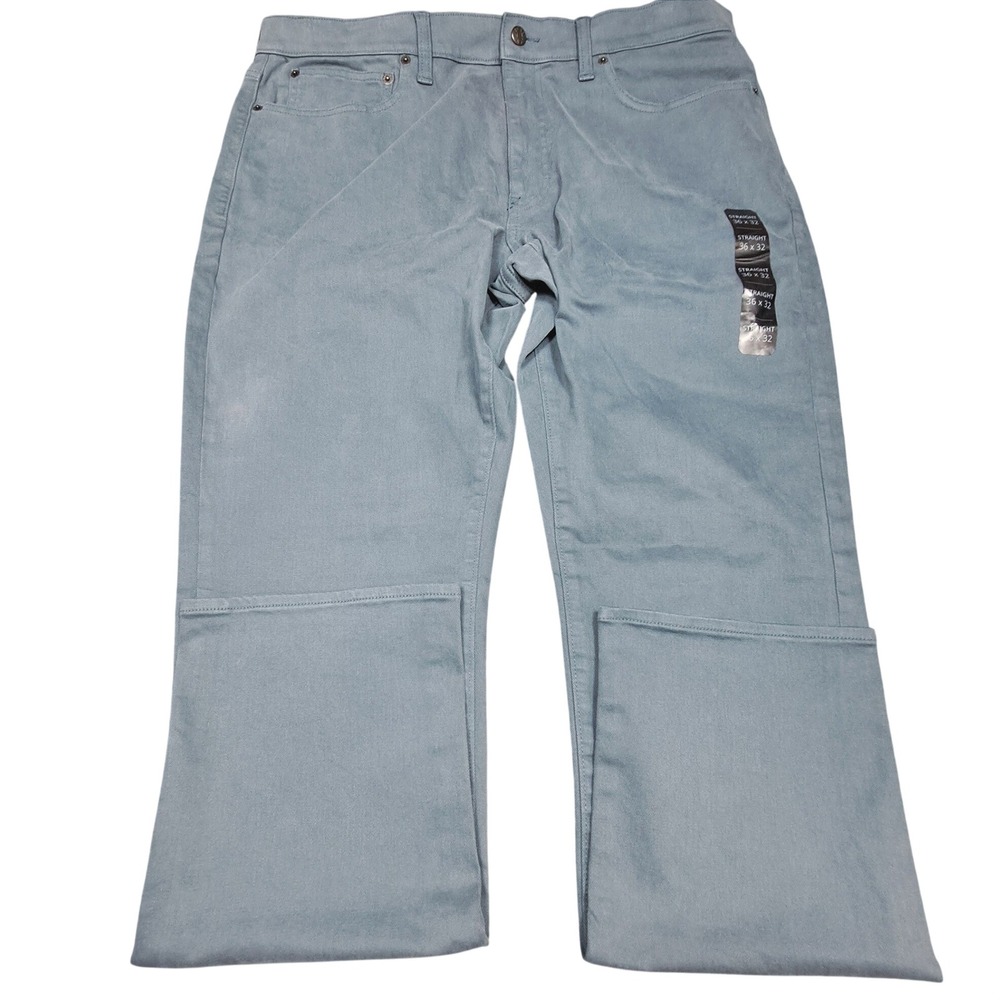 J.Crew Flex Straight Leg Garment Dye Pants 36x32 Blue Gray BW460 NEW